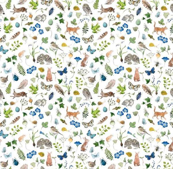 Flora und Fauna - Baumwollstoff