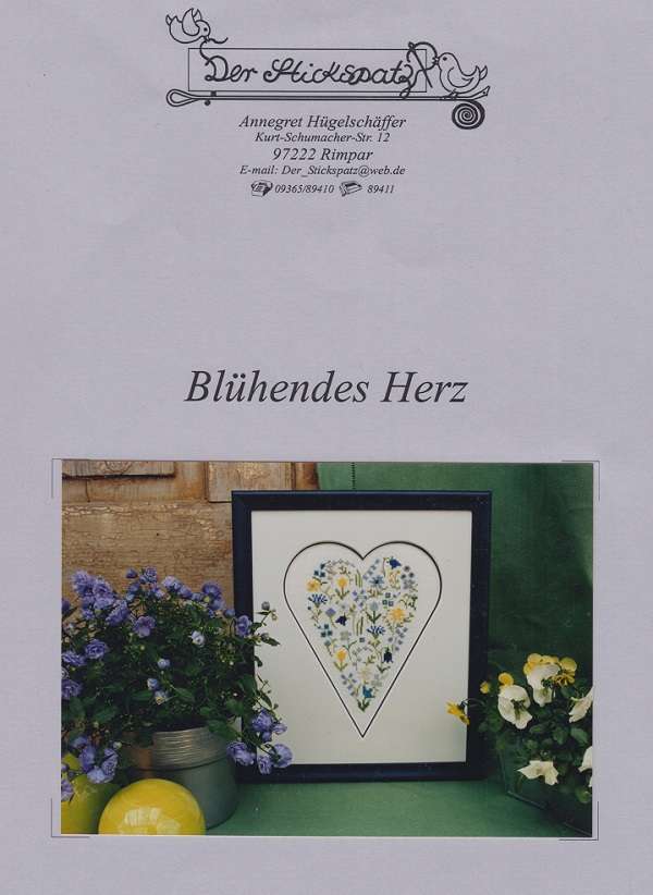 Blühendes Herz - Stickanleitung