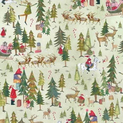 Weihnachtsfabelwald - Baumwollstoff