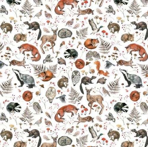 Wildtiere - Baumwollstoff