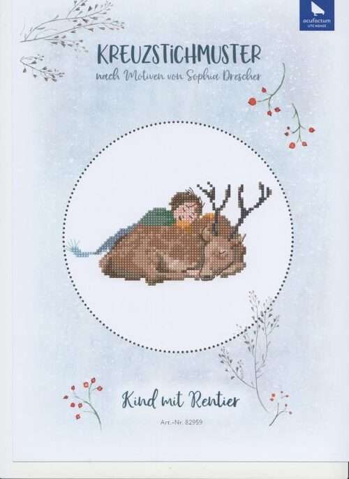 Kind mit Rentier - Stickanleitung