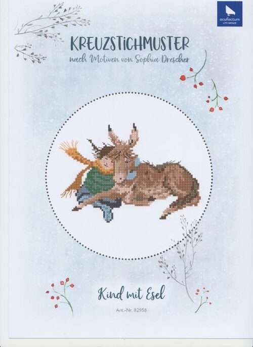 Kind mit Esel - Stickanleitung