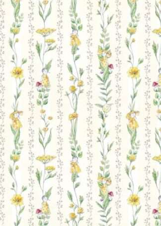 Blumenkinder und Ranken - Baumwollstoff