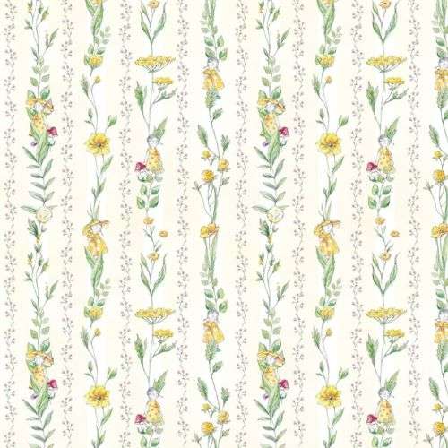 Blumenkinder und Ranken - Baumwollstoff