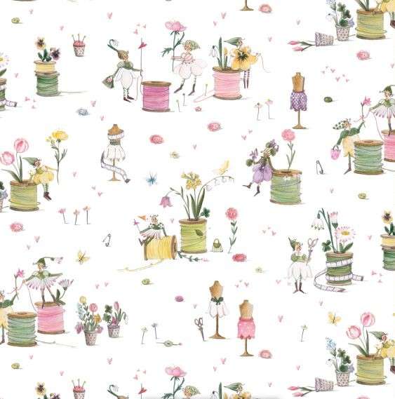 Fadenspiel Frühling - Baumwollstoff